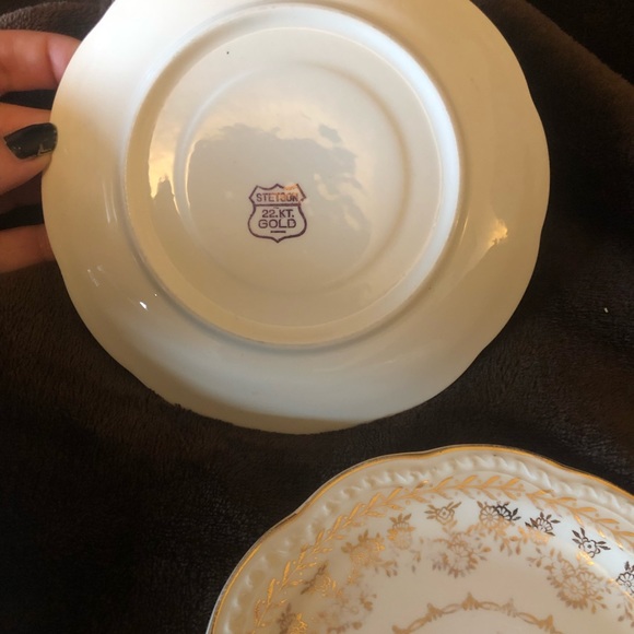 Set of nine 22K Stetson gold lined plates six inch - Picture 4 of 8